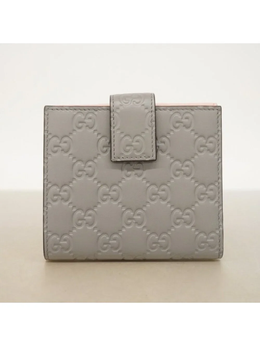 ★SOLD★ Gucci Wallet Guccissima Leather Gray Pink Champagne Gold - Picture 7 of 7